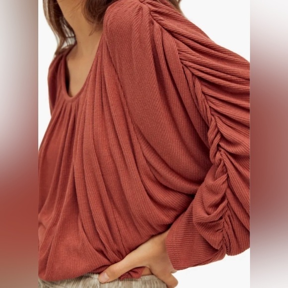 Free People Beach You’re the One Scoop Neck Crop Top Cherry Chai XS - Picture 2 of 14